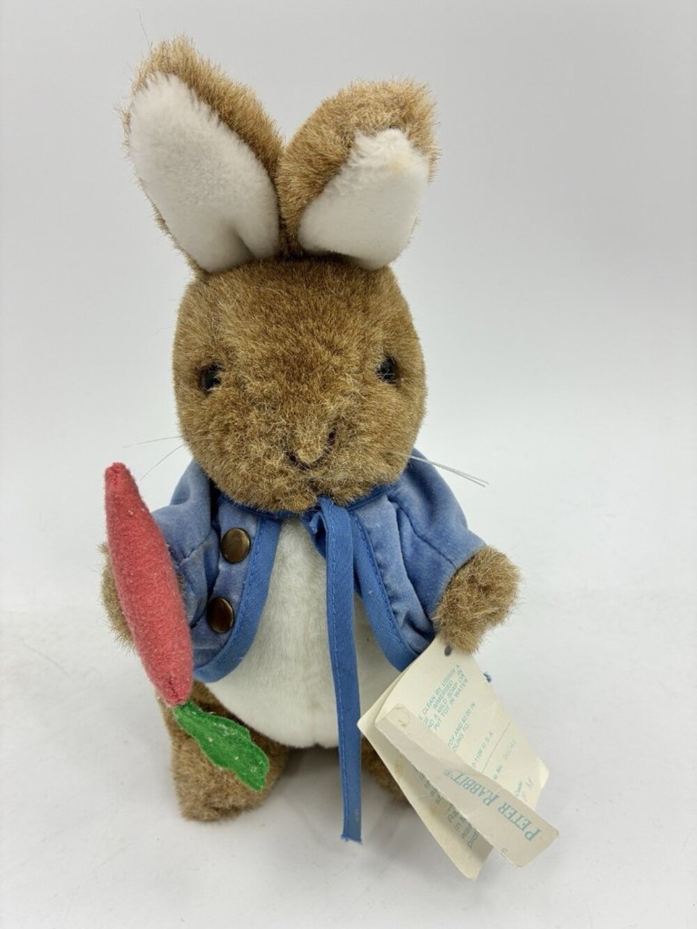 Vintage Eden Peter Rabbit Plush Beatrix Potter Blue Jacket Flower Korea Tags